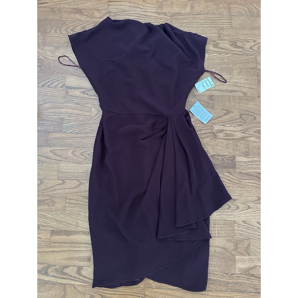 Amsale Cowl Neck Tulip Cocktail Dress Ruby Size 8 R $625 - Picture 2 of 4